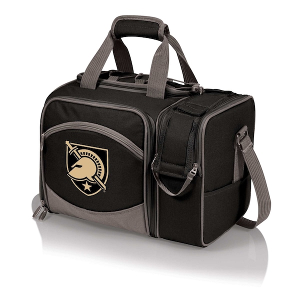 Picnic Time Family Of Brands NCAA Army Black Knights Malibu Cooler Picnic BasketBlack with Gray Accents 508-23-175-764-0 - main