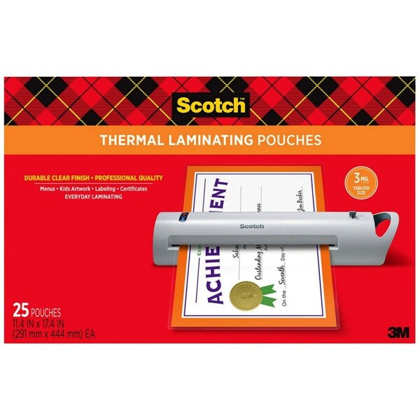 Scotch Pouch, Thermal, 3mm, Clear, PK25 TP3856-25 - main