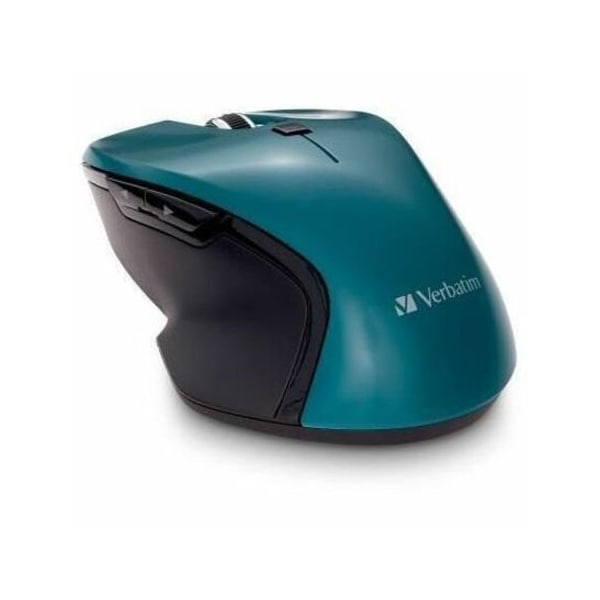Verbatim Mouse - Blue LED/Optical - Wireless - Radio Frequency - 2.40 GHz - Teal - USB Type C - 1600 dpi - 70247 - main