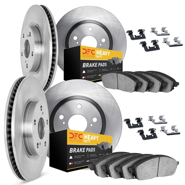 Dynamic Friction Co DFC Brake Rotor- Heavy Duty Brake Pad includes Hardware 6214-39029 - main