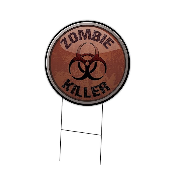 Signmission Zombie Killer Double Sided Corrugated Plastic Circle Yard Sign C-24-CIR-DS-WS-Zombie Killer - main