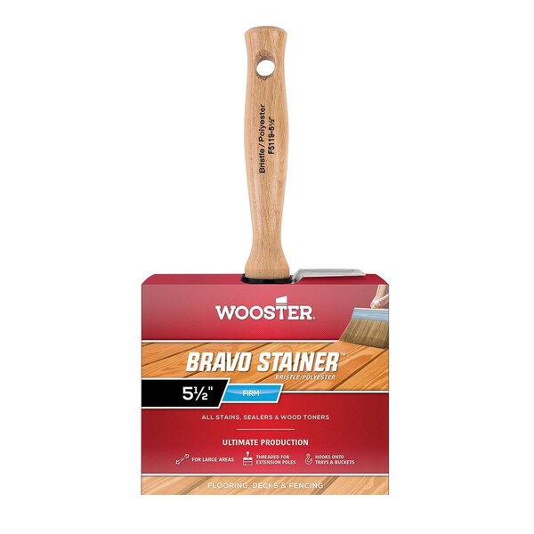 Wooster Bravo Stainer 5-1/2 in. Firm Flat Paint Brush F5119-5-1/2 - main