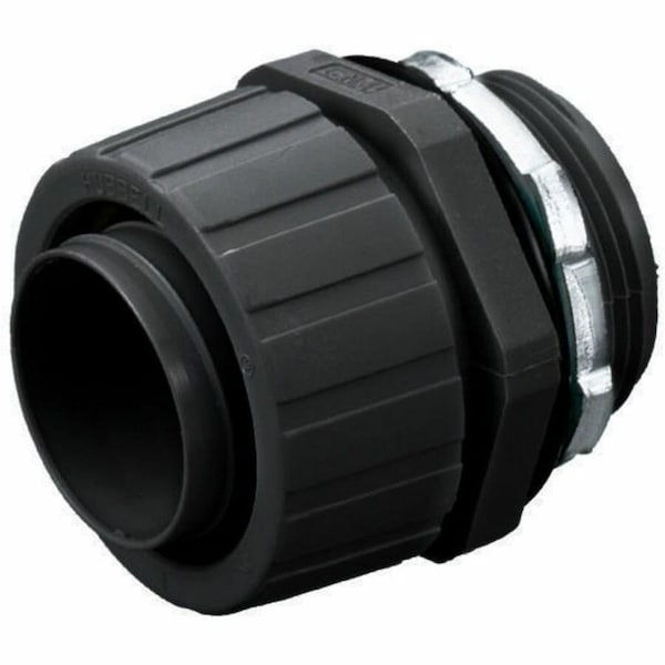 Hubbell Wiring Device-Kellems Conduit Fitting Connector, 2 in, Threaded, Nylon, Black P200NBK - main