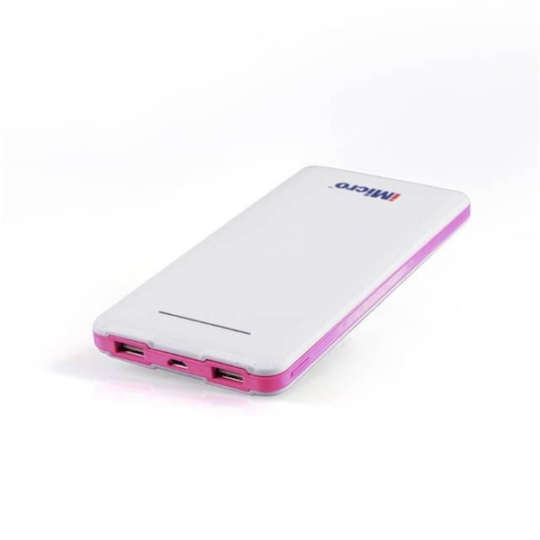 Imicro 8000 mAh Lithium Polymer Battery Power Bank with Flashlight, Pink PB-IM8000R - main