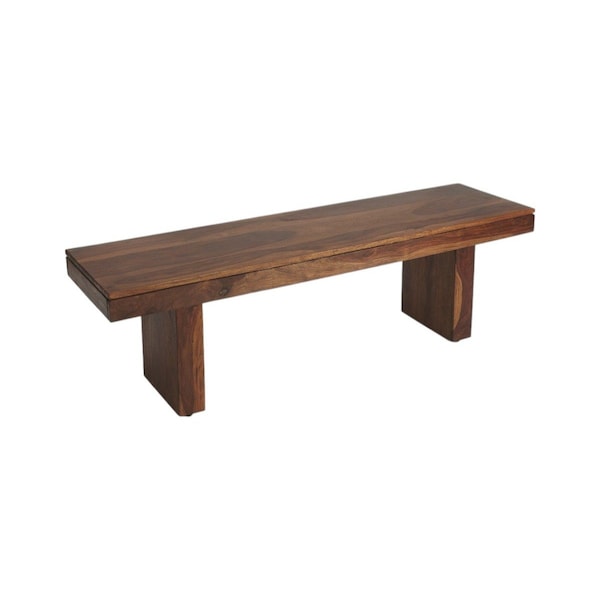Homeroots Modern Chunky Solid Wood Bench 389202 - main