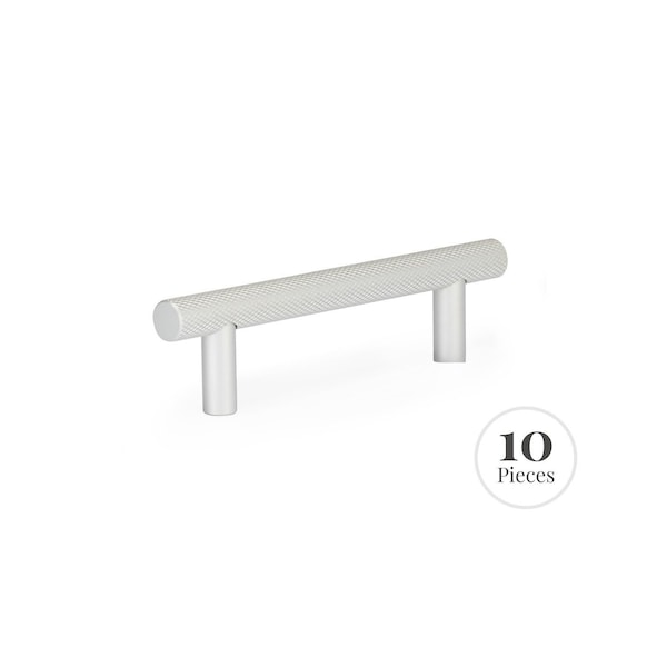 Kingston Brass 10-Pack Cabinet Knurled Pull for Bathroom, 96 mm, Brushed Nickel RK30609BN - main