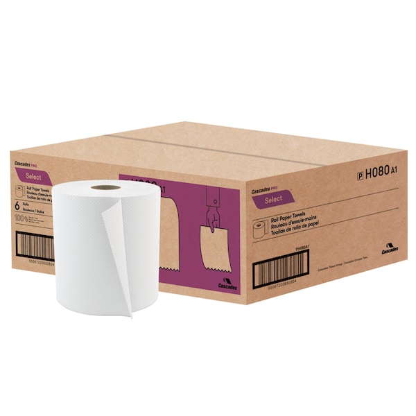 Cascades Pro Select Roll Paper Towel White 7.9in, PK6 H080 - main