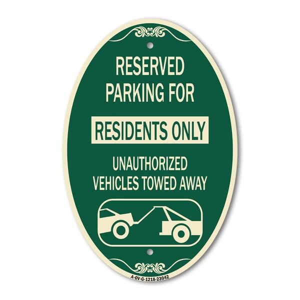 Signmission Reserved Parking Sign Reserved Parking for Re, 12 In X 18 In Architectural, Heavy Gauge Aluminum A-OV-G-1218-23042 - main