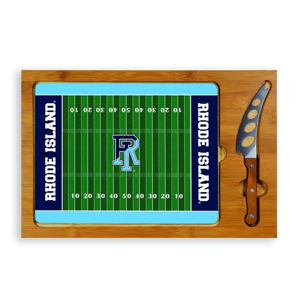 Picnic Time Family Of Brands NCAA Rhode Island Rams Icon Glass Top Cutting Board & Knife Set 910-00-505-934-0 - main