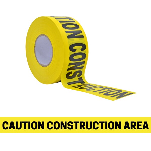 Wod Tape Barricade Tape, Black and Yellow, 3 inch Wide x Polyethylene, 3 mil WOD BRC-CCA-03000-8-1000-BY - main