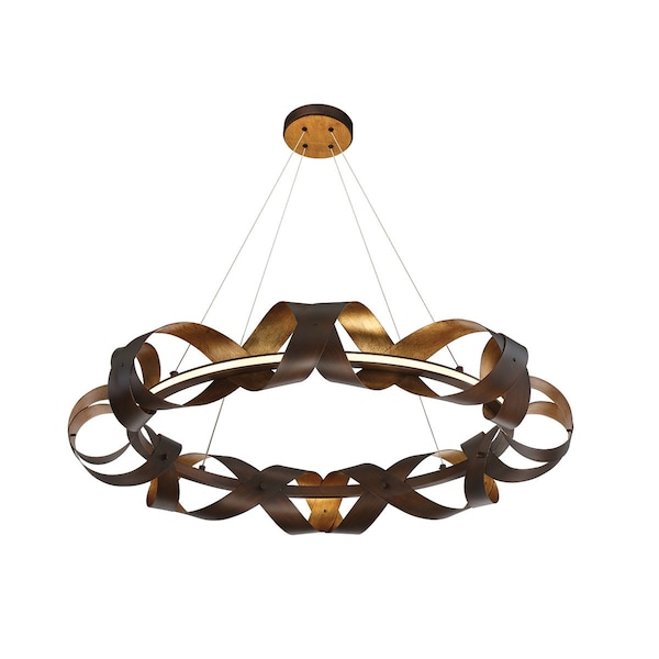 Eurofase Banderia Transitional LED Chandelier, 1-Light, 3700 Lumens, Bronze/Gold/Bronze 30080-010 - main