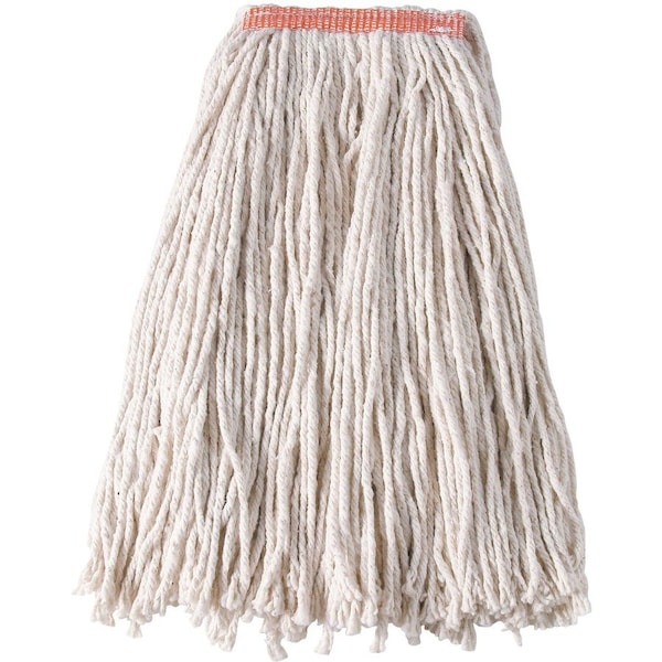 Rubbermaid Commercial 1 in String Wet Mop, 20 oz Dry Wt, Slide On Connection, Cut-End, White, Cotton, PK12 FGV11900WH00 - main