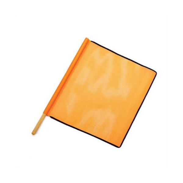 Mutual Heavy Duty Open Mesh Safety Flag with Black Binding, 24 in H x 24 in W, 36 in OAL, Orange, Mesh 14968-36-24 - main