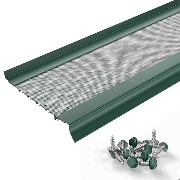 Waterlock Micromesh 6" Half Round Aluminum/SS Gutter Guard, Forest Green, 50ft WM-6HR-050-FGR - main