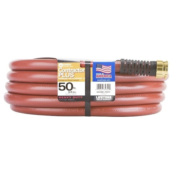 Swan 50 ft L Garden Hose, Rubber Tube, Red CSNCG34050 - main
