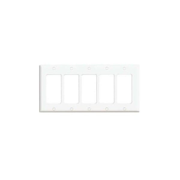 Leviton Decora 5 Gang Wall Plate 80423-W - main