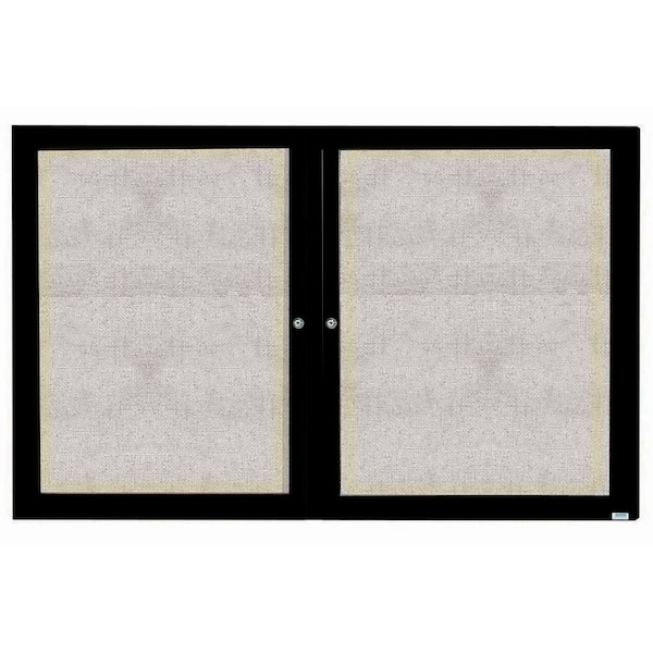Aarco Outdoor Illuminated Enclosed Bulletin Board w/ Al Frame, Powder Coated Black, 48''Hx72''W ODCC4872RIBK - main