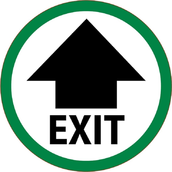 Accuform Exit Sign, Adhesive Dura-Poly, 6 in W, 6 in H LABR504 - main