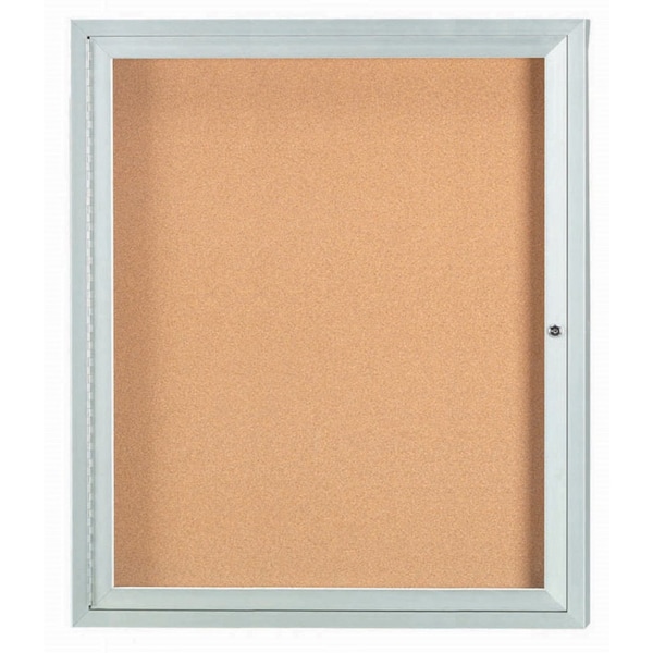 Aarco Illuminated Enclosed Bulletin Board w/ Clear Satin Anodized Al Frame, 36''Hx30''W DCC3630RI - main