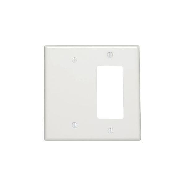 Leviton GFCI Wall Plate, Number of Gangs: 2 Metal, White P1426-W - main