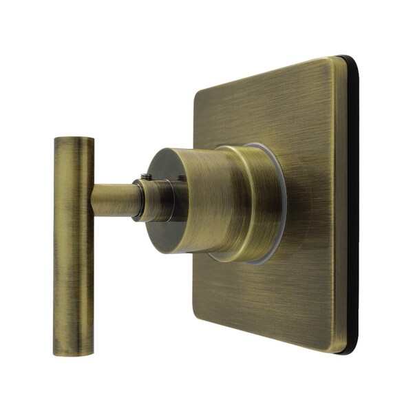 Kingston Brass Single-Handle Six-Way Diverter Valve with Square Trim Kit, Antique Brass KS4043CML - main