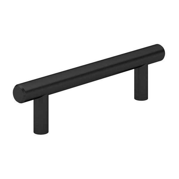 Richelieu Roosevelt Collection 3 3/4-inch Matte Black Modern Cabinet Bar Pull BP20596900 - main