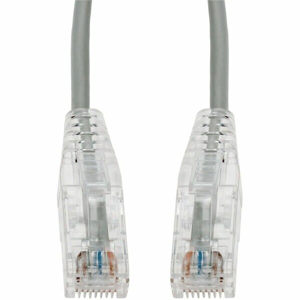 Add-On 6FT GRAY CAT 6A SLIM PVC ETHERNET CABLE SNAGLESS CLEAR-CLAW RJ-45 M/M ADD-6FSLCAT6A-GY - main