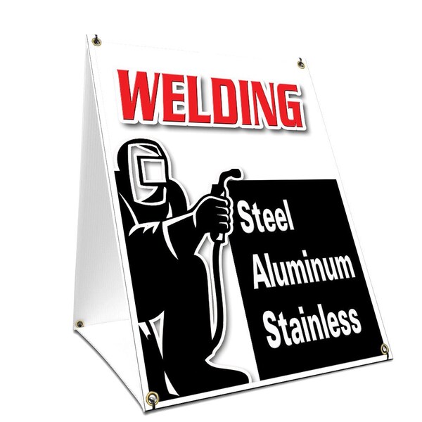 Signmission Welding Steel Aluminum Stainless, 36 Inch x 24 Inch A-frame Yard Sign SBC-2436-Welding Steel Aluminum Stainless - main
