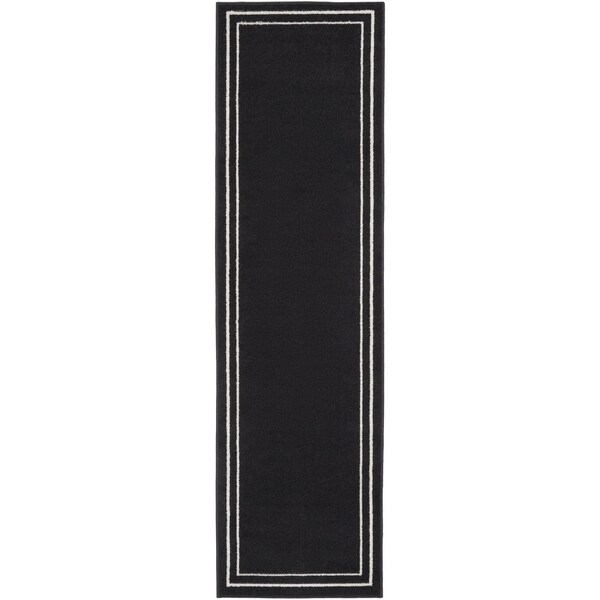 Homeroots 6' Black And Ivory Indoor Outdoor Runner Rug 545486 - main
