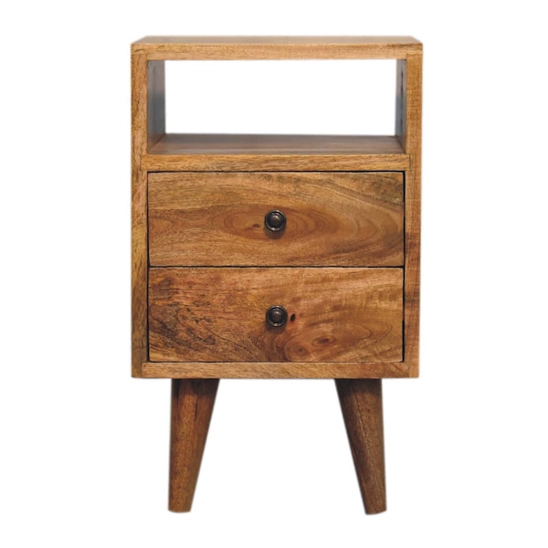 Homeroots 20" Brown Solid Wood Two Drawer Nightstand 651551 - main