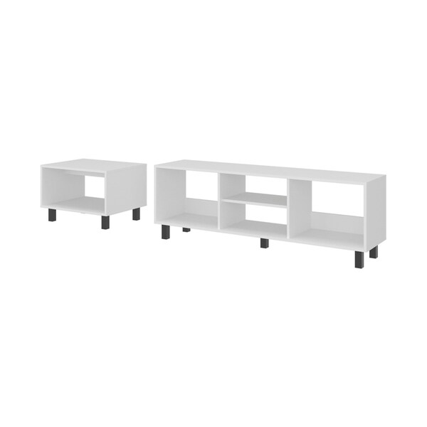 Homeroots 55in White Wood Fireplace Entertainment Center 725193 - main