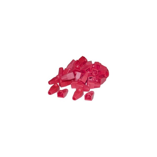 Cable Wholesale RJ45 Strain Relief Boots, Red, 50 Pieces Per Bag SR-8P8C-RD - main
