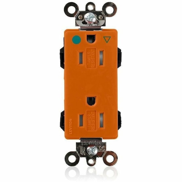 Leviton Hospital Grade Decora Receptacle, 15 Amp, 125 Volt MDT82-IG - main