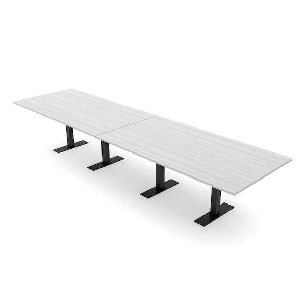 Skutchi Designs 14ft Rectangular Conference Table With Power | Harmony Series | 14 Person Meeting Room Table HAR-REC-48x168-T.BK-WA7976-NA - main