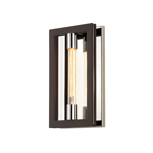 Troy Lighting Enigma 1 Light Wall Sconce 7.75 In. Bronze With Polished Stainless B6181 - main
