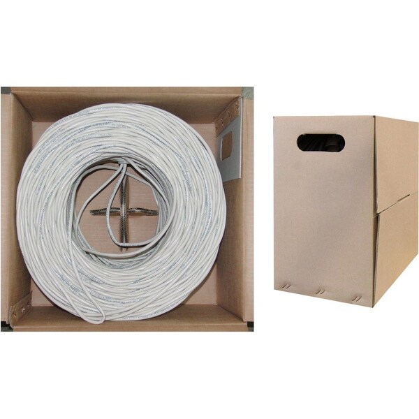 Cable Wholesale Bulk Cat6 White Ethernet Cable, Solid, UTP (Unshielded Twisted Pair), Inwall Rated(CM), POE & TAA 10X8-091TH - main