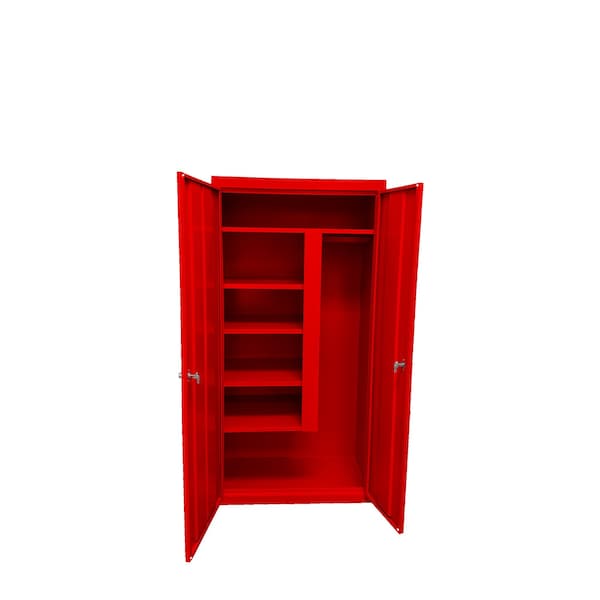 Steel Cabinets Usa Storage Cabinet, 72 in H, 36 in W, Red, 5 Shelves AF-361-R - main