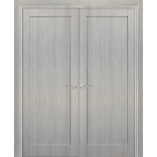 Sartodoors Double French Interior Door, 36" x 80", Gray QUADRO4111DD-KS-36 - main