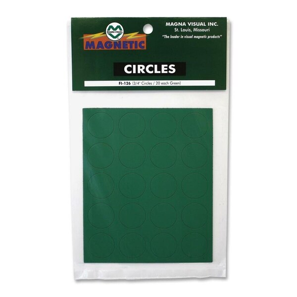 Magna Visual Magnetic Circles, 3/4"W x 3/4"H, 20/Pack FI-126 - main