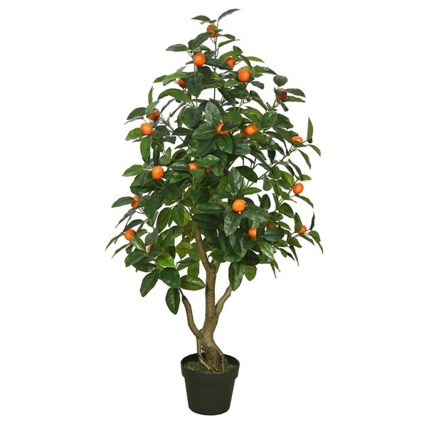 Dare2Decor Real Touch Orange Flowering Tree with Pot - 48 in. DA1626874 - main