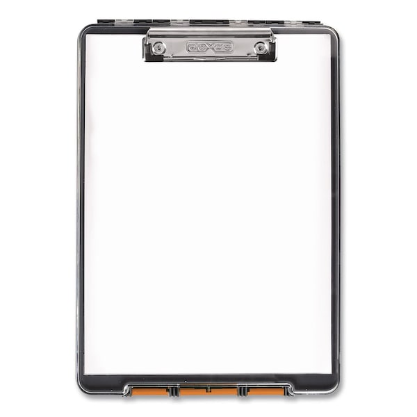 Dexas ClearView Clipcase Storage Clipboard, 0.35" Clip Capacity, Holds 8.87 x 12.25 Sheets, Gray/Orange 5717-804 - main