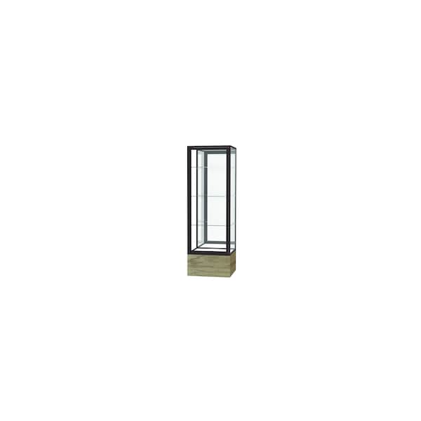 Ghent Keepsake Display Case, Driftwood Oak Finish, Mirror Back, Dark Bronze Almnm Frm, 72"Hx24"Wx24"D 4024MB-BZ-DK - main