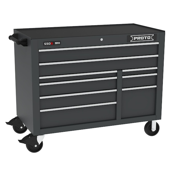 Proto 550 Series Rolling Tool Cabinet, 9 Drawer, Dual Black, 50 in W x 25-1/4 in D x 41 in H J555041B-9DB - main