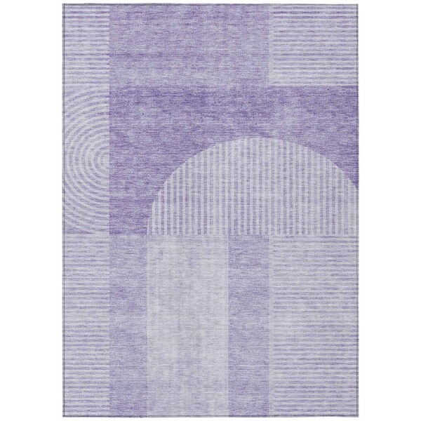 Homeroots 8' X 10' Lavender And Purple Geometric Washable Indoor Outdoor Area Rug 582725 - main