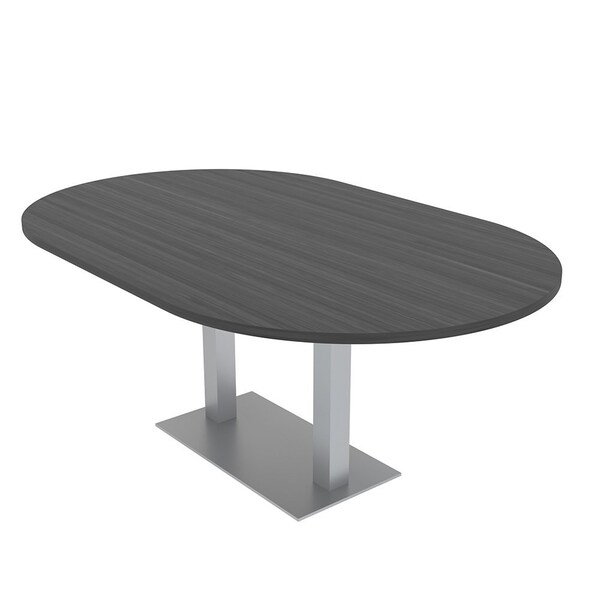 Skutchi Designs Racetrack Conference Table With Power Unit, 48 in W, 84 in L, Grey HAR-RAC-48X84-DOU-WA7949-NA - main