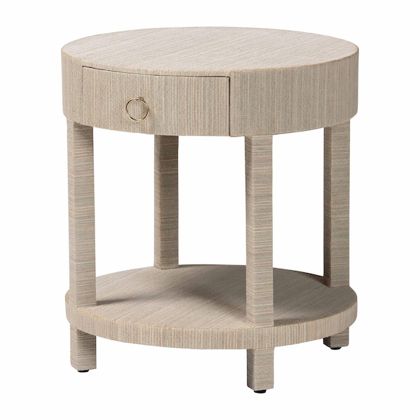 Bali & Pari Sadia Bohemian Woven Natural Grasscloth 1-Drawer Nightstand 254-14033-ZORO - main