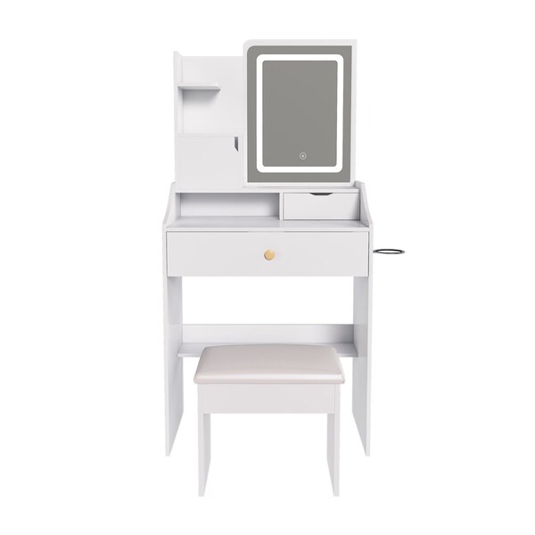 Homeroots 24" White Wood Lighted Two Drawer Dresser 714261 - main