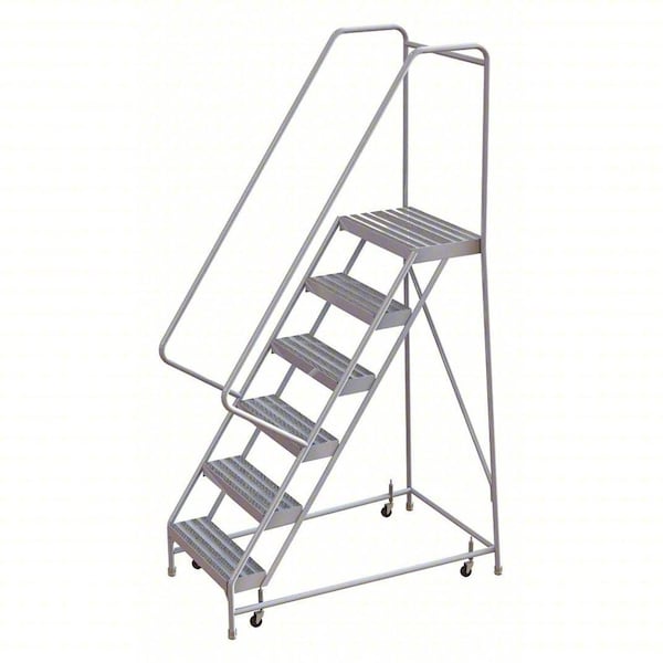 Tri-Arc 7.7 ft H Aluminum Rolling Ladder, 6 Steps, 350 lb Load Capacity WLAR106164 - main