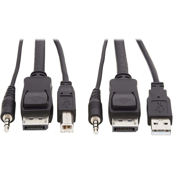Eaton EATON Tripp Lite Series DisplayPort KVM Cable Kit, 3 in 1 - 4K DisplayPort, USB, 3.5 mm Audio P783-006 - main