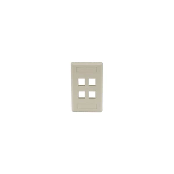 Hubbell Premise Wiring Hubbell 4 Sockets Faceplate - 4 x Socket(s) - 1-gang - Electric Ivory IFP14EI - main